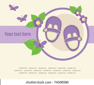 baby announcement card. vector illustration