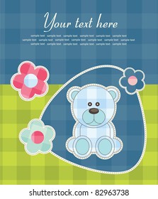 baby announcement card. vector illustration