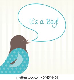 Baby Announcement with sweet Bird