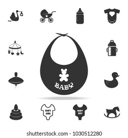 baby apron icon. Set of child and baby toys icons. Web Icons Premium quality graphic design. Signs and symbols collection, simple icons for websites, web design on white background