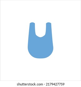 Icono Sólido de Apron Bebé Ilustración Vector de Diseño Plano. Vector de material biológico para alimentación de bebés. Icono De La Línea Del Vector De Bib Bebé Aislado En Fondo Blanco