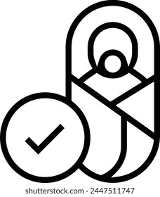 baby area icon. Thin linear style design isolated on white background