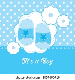 Baby arrival announcement card / Baby boy shower card