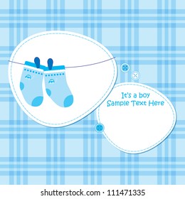 Baby arrival announcement card / Baby boy shower card