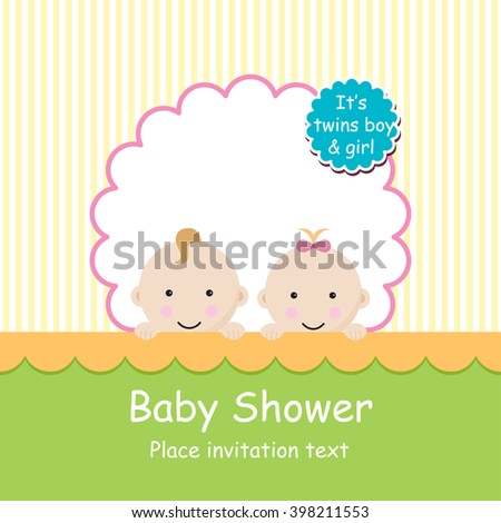 baby arrival announcement card twins baby stock vector royalty free baby arrival announcement