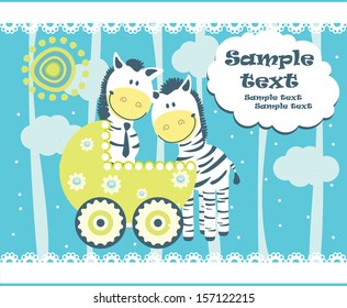 Baby arrival announcement card. Vector