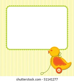 Baby arrival or birthday card, vector illustration