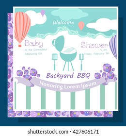 Baby Arrival Card with barbecue party
