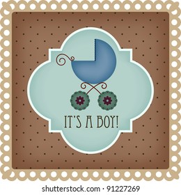 Baby arrival card for boy
