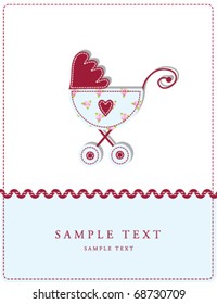 Baby arrival card with copy space