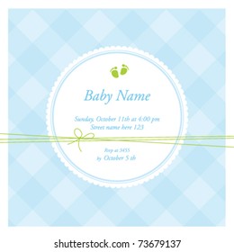 Baby arrival card with copy space