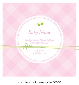 Baby arrival card with copy space