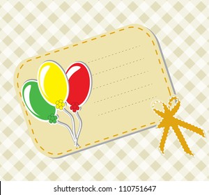 Baby arrival card with funny elements/ Vector illustration