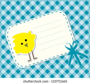 Baby arrival card with funny elements/ Vector illustration