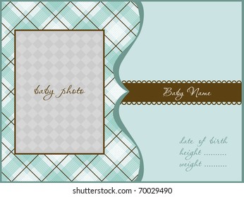 Baby Arrival Card with Photo Frame