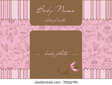 Baby Arrival Card with Photo Frame