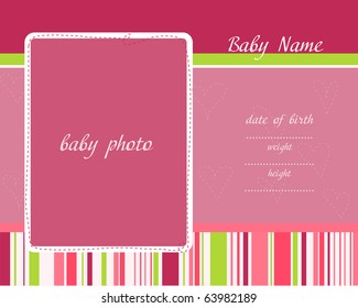 Baby Arrival Card with Photo Frames