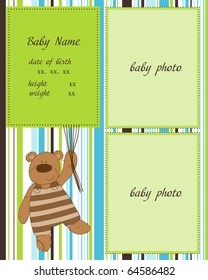 Baby Arrival Card with Photo Frames