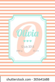 Baby Arrival Card in vector