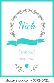 Baby Arrival Card in vector