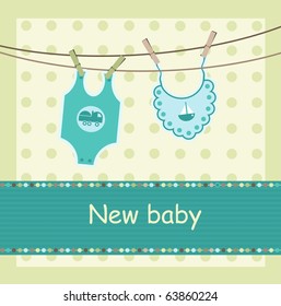 Baby arrival card, vector