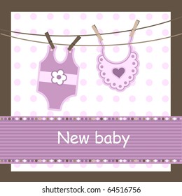 Baby arrival card, vector