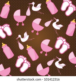 Baby arrival card, vector illustration