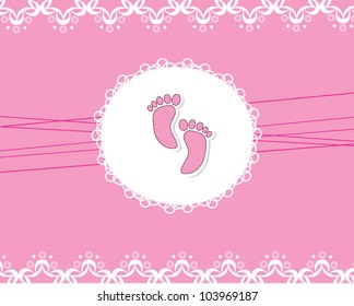 Baby arrival card/ Vector illustration