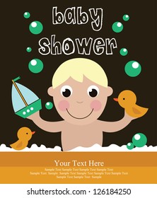 baby arrival card. vector illustration