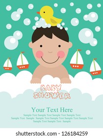 baby arrival card. vector illustration