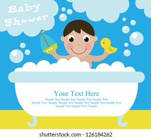 baby arrival card. vector illustration