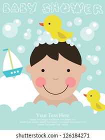 baby arrival card. vector illustration