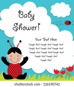 baby arrival card. vector illustration