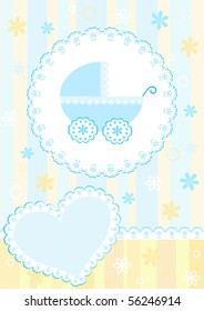 Baby arrival card. Vector illustration.