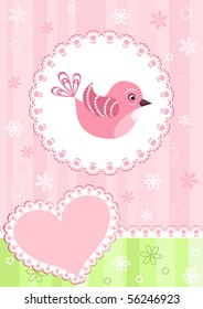 Baby arrival card. Vector illustration.