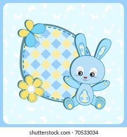 Baby arrival card. Vector illustration.