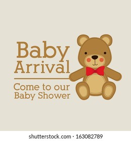 baby arrival design over beige background vector illustration  