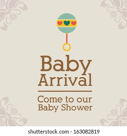 baby arrival design over beige background vector illustration  