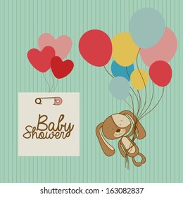 baby arrival design over blue  background vector illustration  