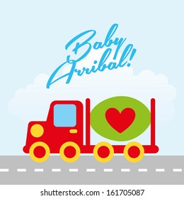 baby arrival design over sky  background vector illustration  