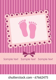 baby arrival greeting card. vector illustration