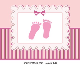 baby arrival greeting card. vector illustration