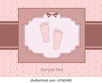 baby arrival greeting card. vector illustration