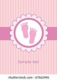 baby arrival greeting card. vector illustration