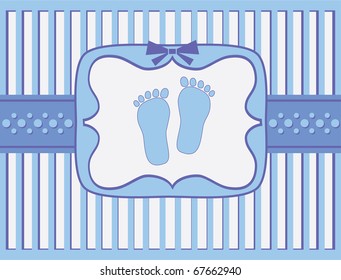 baby arrival greeting card. vector illustration