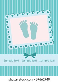 baby arrival greeting card. vector illustration