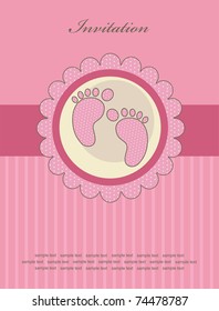 baby arrival greeting card. vector illustration