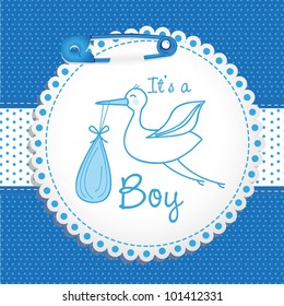Baby arrival label, vector illustration