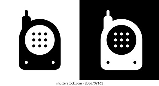 Baby Audio Monitor. Icon in White and Black Version.