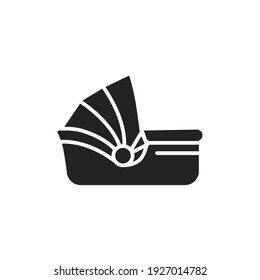 Baby automobile seat color line icon. Isolated vector element.